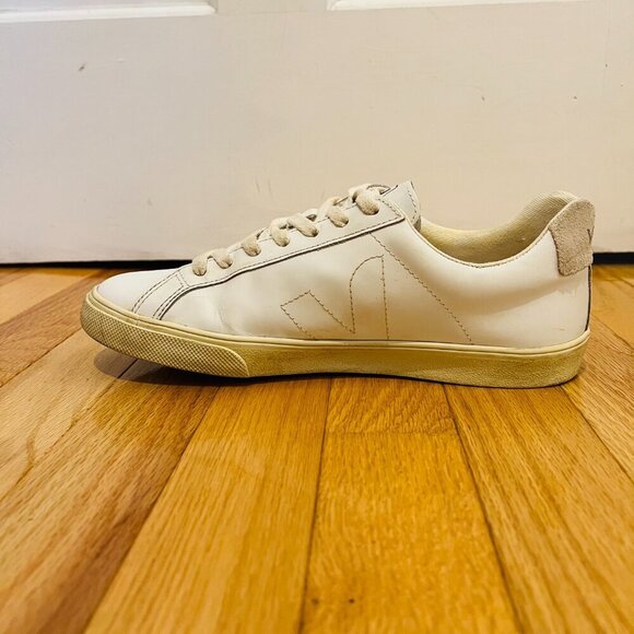 VEJA Low Esplar Leather Lace-Up Sneakers | White Great Condition Size 9 - Picture 10 of 16